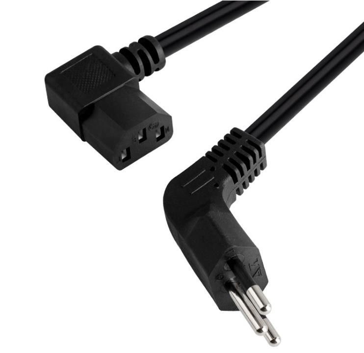 C13 ブラジル AC 電源コード直角 90 度電源プラグ ケーブル