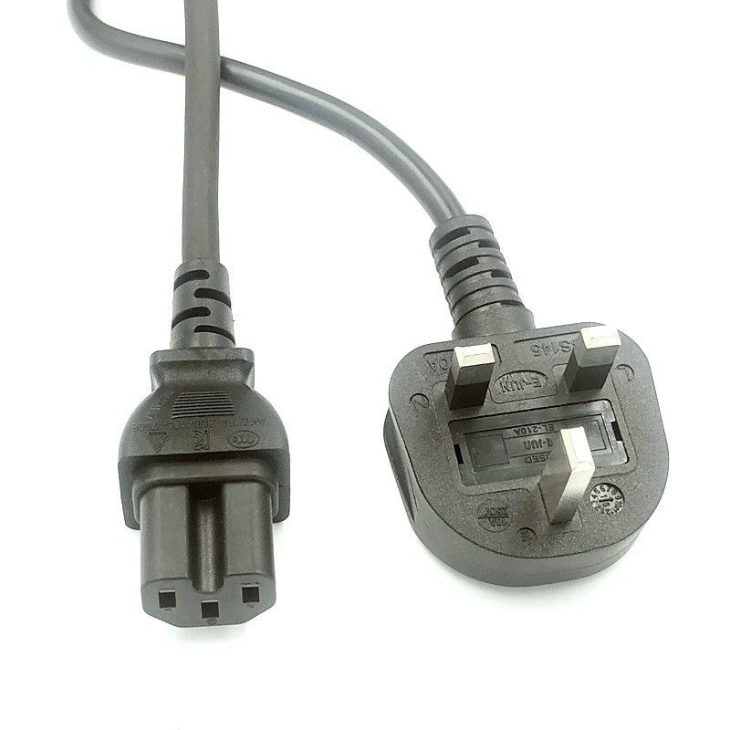 IEC UK AC 電源コード 1.5M 3 プロングプラグ主電源リードケーブル 5Ft
