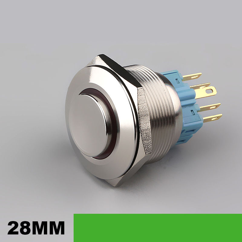 28mm 照光金属押しボタン スイッチ円形 500V リング タイプ LED