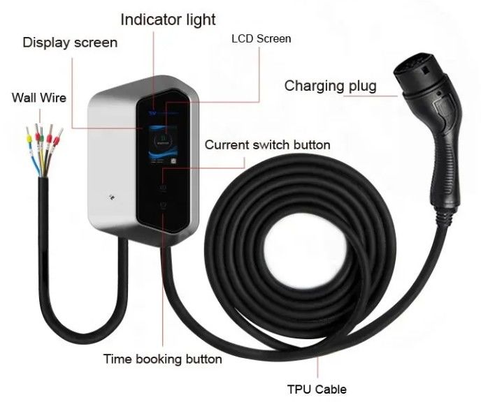 タイプ2 AC 16A 32A 急速充電式電動車ステーション 250-480v
