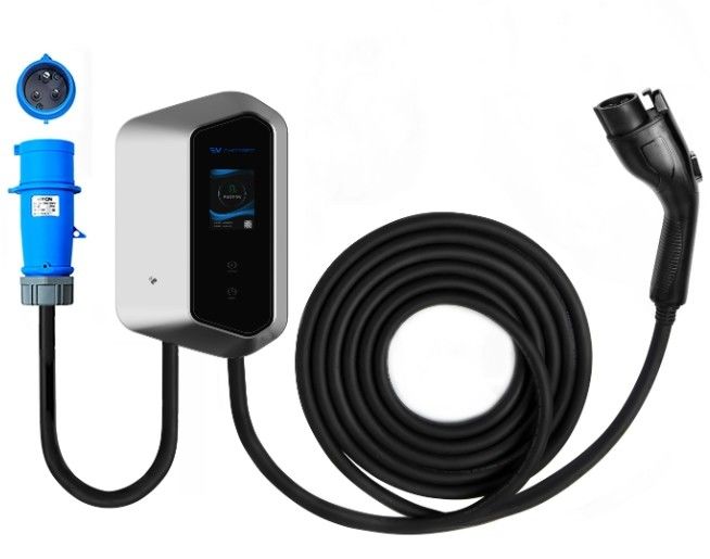 7KW 9KW 11KW 2.4Lcd カラースクリーン ウォール EV 充電器 Ip54 110-240V