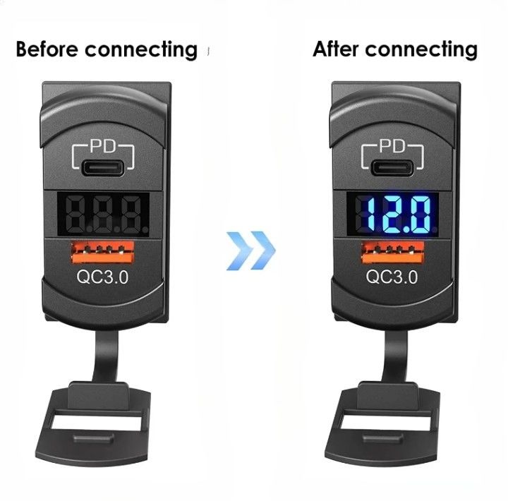 12v 24v Usb 充電器 ロッカー スイッチ 充電速 スポケット 防水 迅速 デュアル Pd Qc3.0 車用 ボート