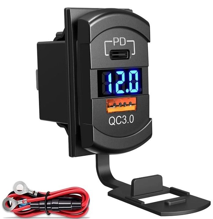 12v 24v Usb 充電器 ロッカー スイッチ 充電速 スポケット 防水 迅速 デュアル Pd Qc3.0 車用 ボート