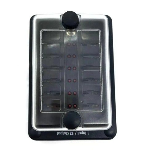 オート ATO ATC フューズボックス 防水 12回路 フューズホルダー スチッカー ラベル 12 イン 12 バス