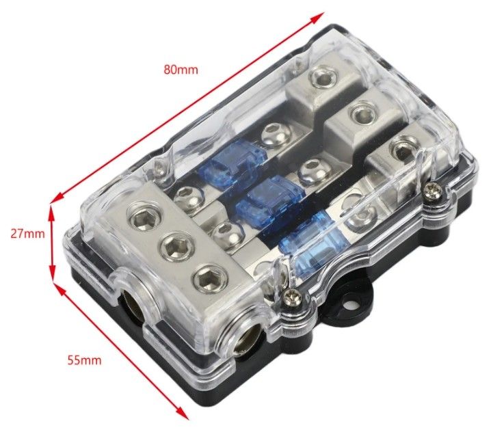 3Way カー ミニ ANL ブレード フューズホルダー ステレオ オーディオ パワー ディストリビューション ブロック 60 Amp フューズホルダー パネル マウント