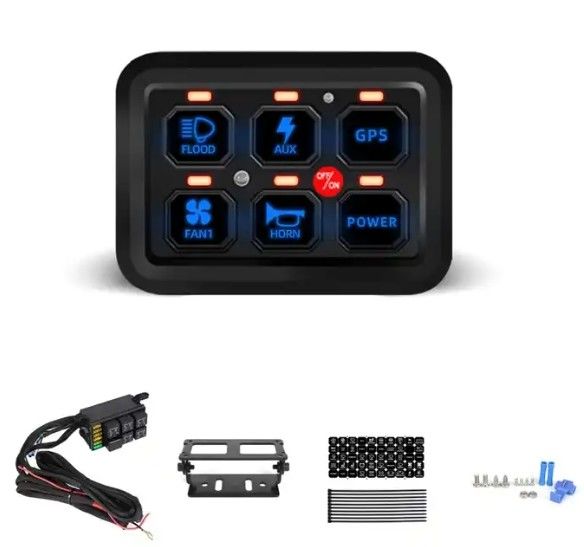 6 ギャング 12V LED スイッチ パネル RGB キット APP 付き オートマティック ディムブルユニバーサルライトバーコントローラ