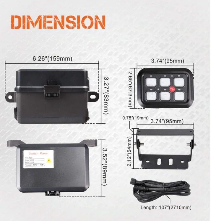6 ギャング 12V LED スイッチ パネル RGB キット APP 付き オートマティック ディムブルユニバーサルライトバーコントローラ