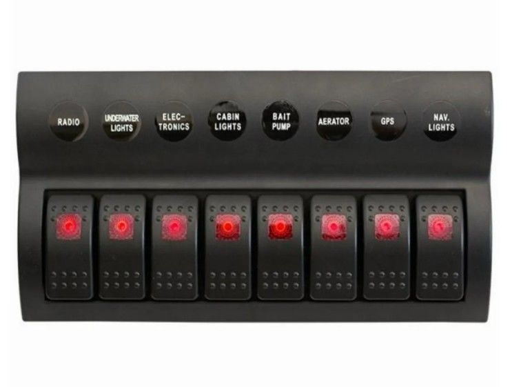 海洋ボート 防爆スイッチパネル 8 LED インディケーター ロッカーオートフューズとバンド