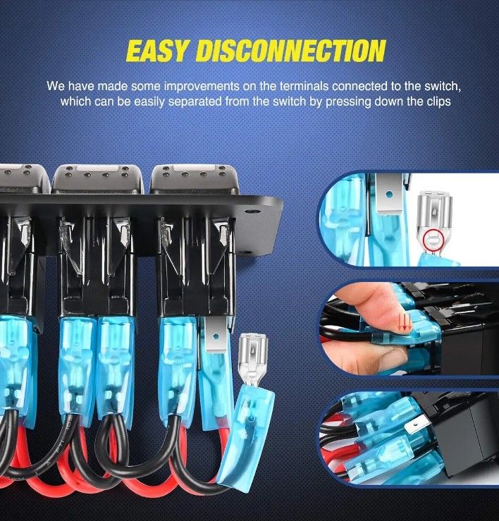 DC12V 24V 3 ギャング レッド LED ライト ロッカー スイッチ パネル ボックス デュアル 4.8A USB 充電器 ウォルトメーター 車用 海洋 トラック ボート