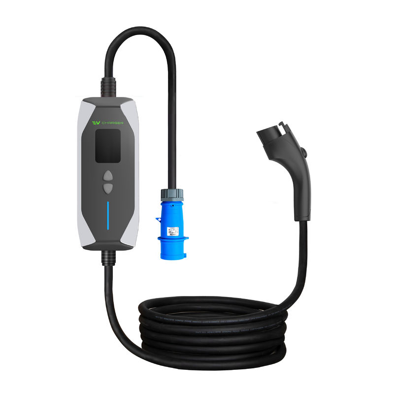 7KW ポータブル緊急 EV 充電器 0.96 インチ タイプ 2 新エネルギー EV 充電器