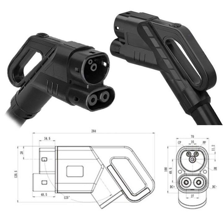 急速充電 CCS2 充電銃 40A 80A DC EV 充電ケーブル CCS2 プラグ