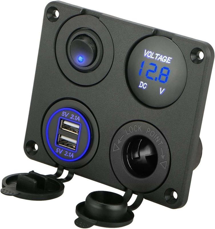 オーダーメイド自動車スイッチパネル 煙草点灯器ソケット&LED オンオフ ロッカータグリングスイッチ