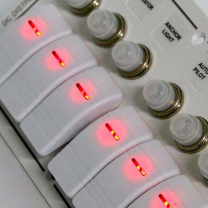 12-24V 6 ギャングボート スイッチ パネル ブルー LED ロッカーオンオフ 選択式 断路器