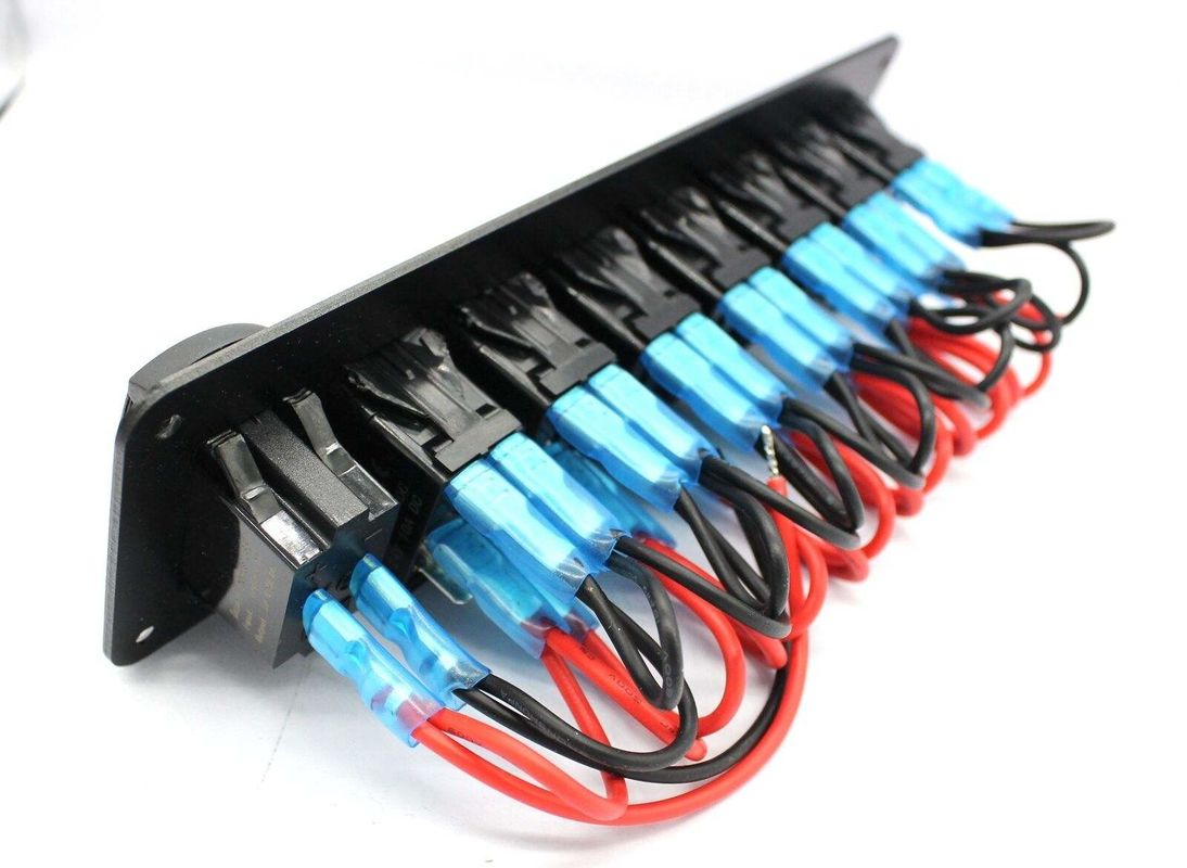DC 12V 7 ギャング ロッカー スイッチ パネル 4.8 アムペア デュアル USB 充電器 LED