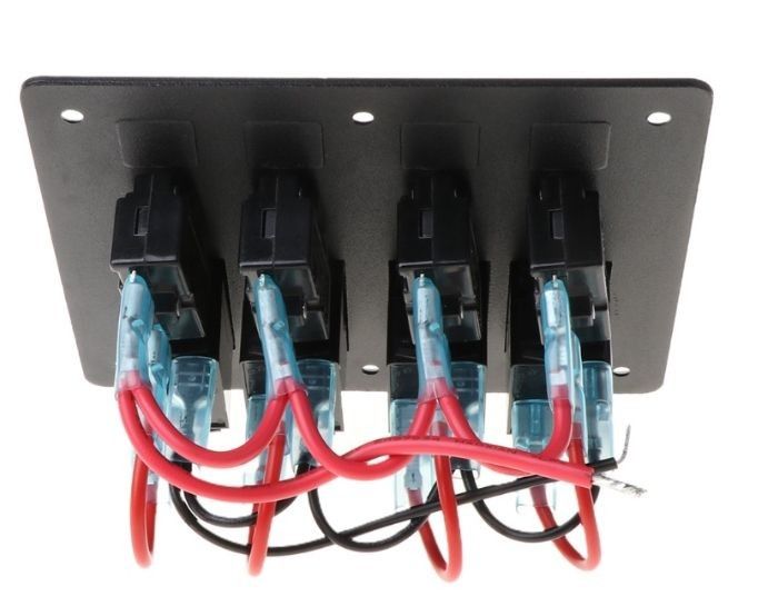 DC 12V 6 ギャング ロッカー スイッチ パネル 自動車 ボート 赤いライト LED