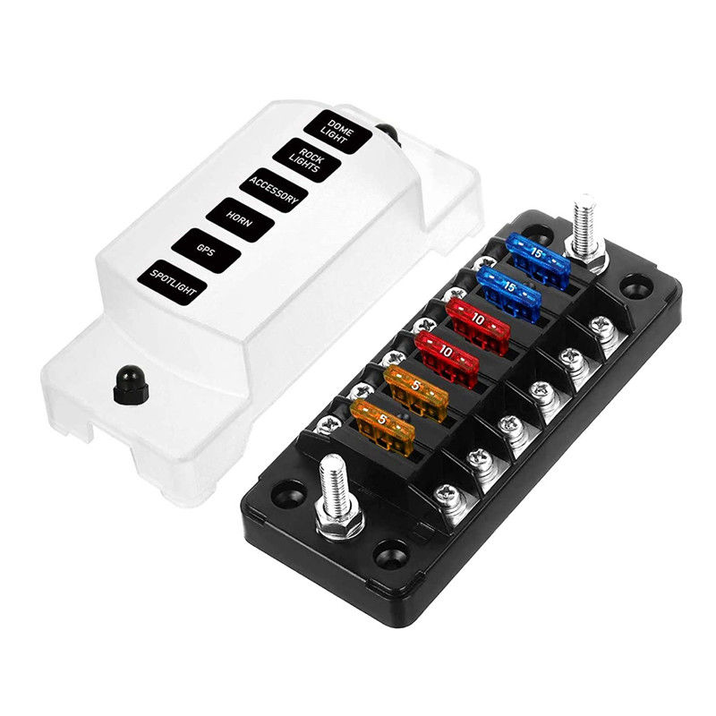 12V-24V DC 6 Way Fuse Block with Negative Bus Atc/Ato 標準自動車用フューズボックス