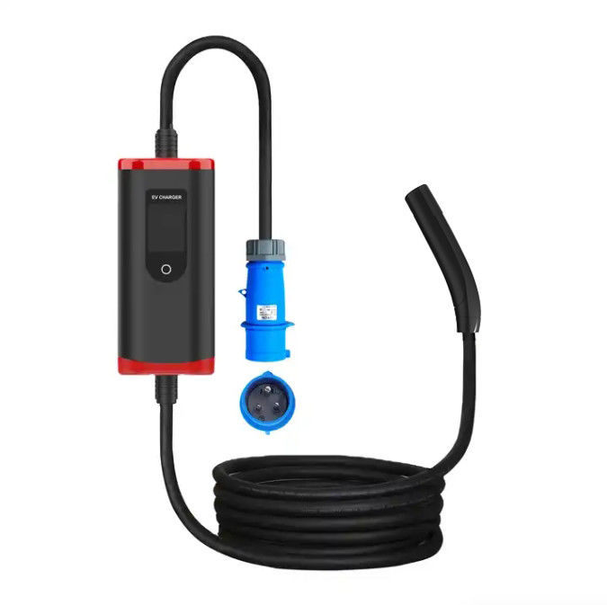 タイプ2 テスラ NACS 32A 7Kw Ev 充電ステーション スクリーン調節可能なポータブル Ev 充電器