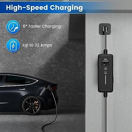 高品質の電動高速型2EV充電器 8-32A 携帯EV充電器 スクリーン調節可能